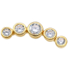 14K Gold Threadless A Row of Round Cubic Zircon Push In Top
