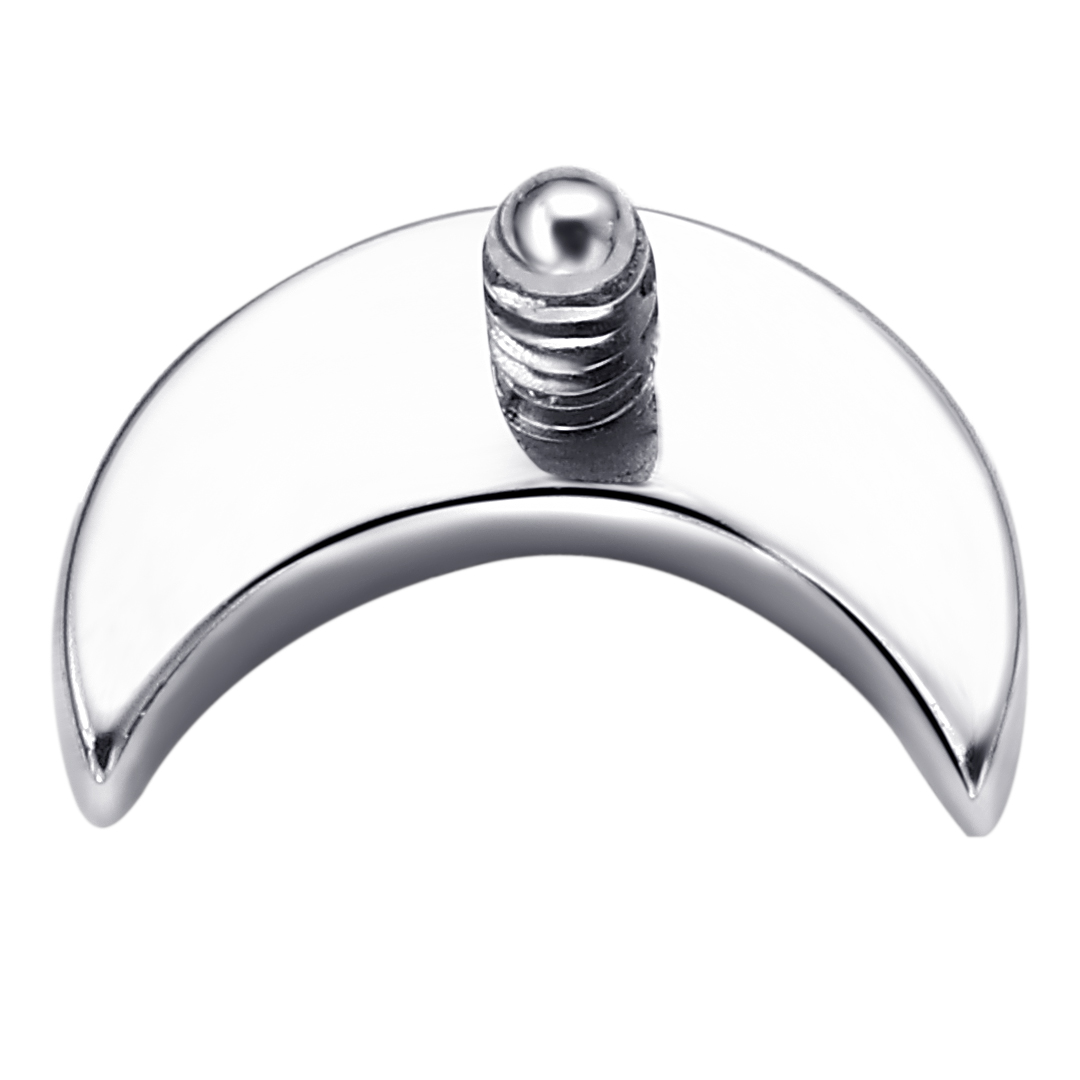 ASTM F136 Titanium Crescent with hammered effect Threaded Labret