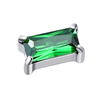 ASTM F136 Titanium Green Rectangle Cubic Zircon Threadless Labret