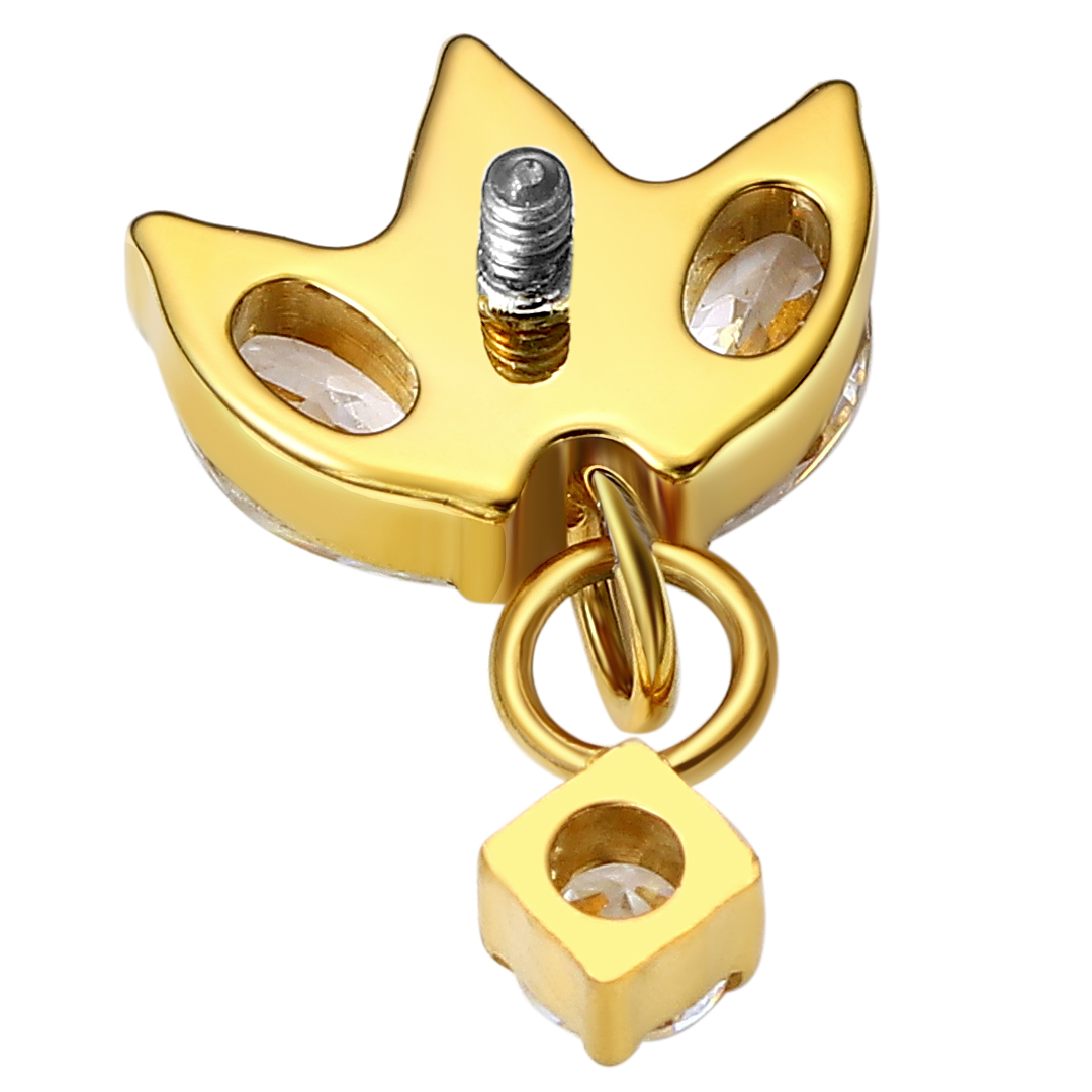 PVD Gold ASTM F136 Titanium Three Marquise and Round CZ Pendant Threaded  Labret from China manufacturer - Eternal Metal