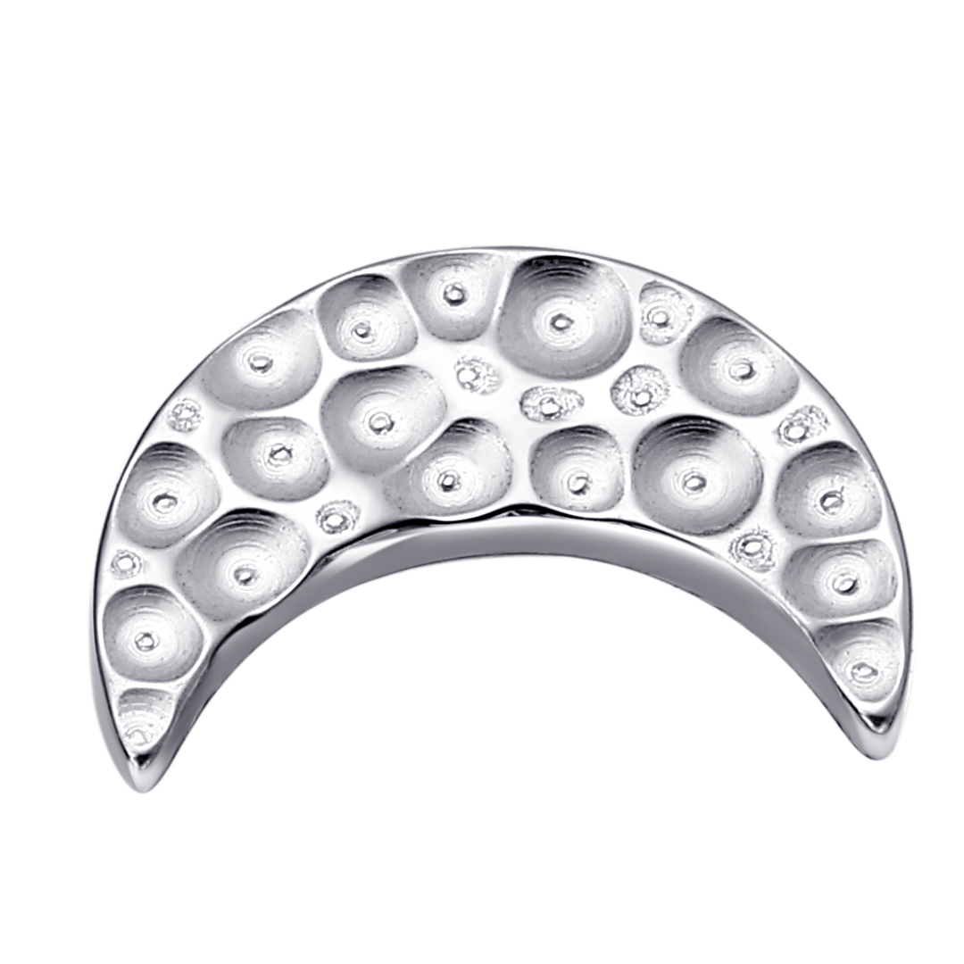 ASTM F136 Titanium Crescent with hammered effect Threaded Labret