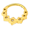 Gold PVD ASTM F136 Titanium Clicker Ring with Square CZ