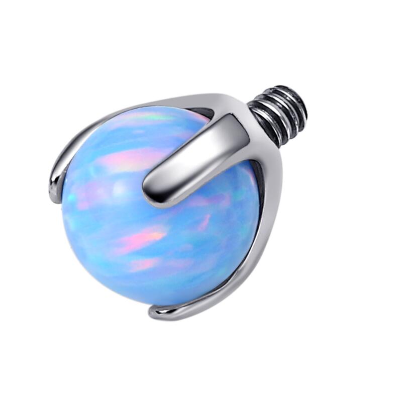 G23 Titanium Aqua Opal Ball Threaded Top