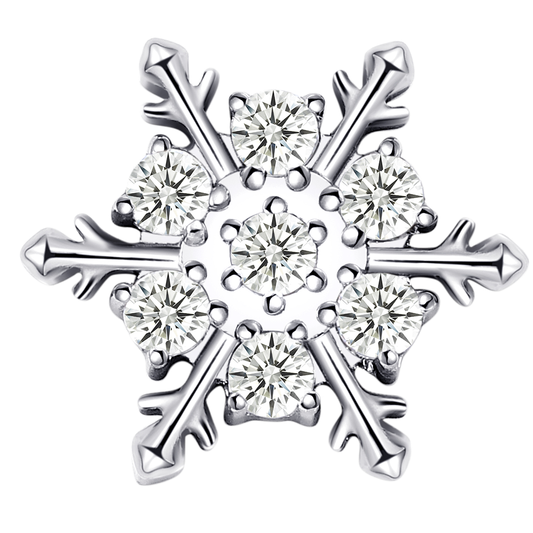 ASTM F136 Titanium Luxury CZ Snowflake Threaded Top