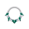 ASTM F136 Titanium Clicker Ring with Multiple Color Kite CZ Septum Daith Piercing