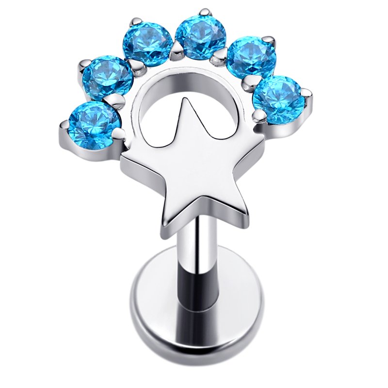 Eternal Metal Star Threaded Top Piercing Jewelry