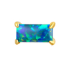 PVD gold ASTM F136 Titanium Rectangle Opal Stone Threadless Top Piercing Jewelry 