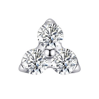 ASTM F136 Titanium Trintiy CZ Stones Threadless Top Piercing Jewelry 