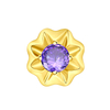 ASTM F136 Titanium Amethyst CZ Setting Flower Threadless Top Piercing Jewelry 