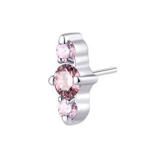 ASTM F136 Titanium Zircon Stones Setting Threadless Top Piercing Jewelry 