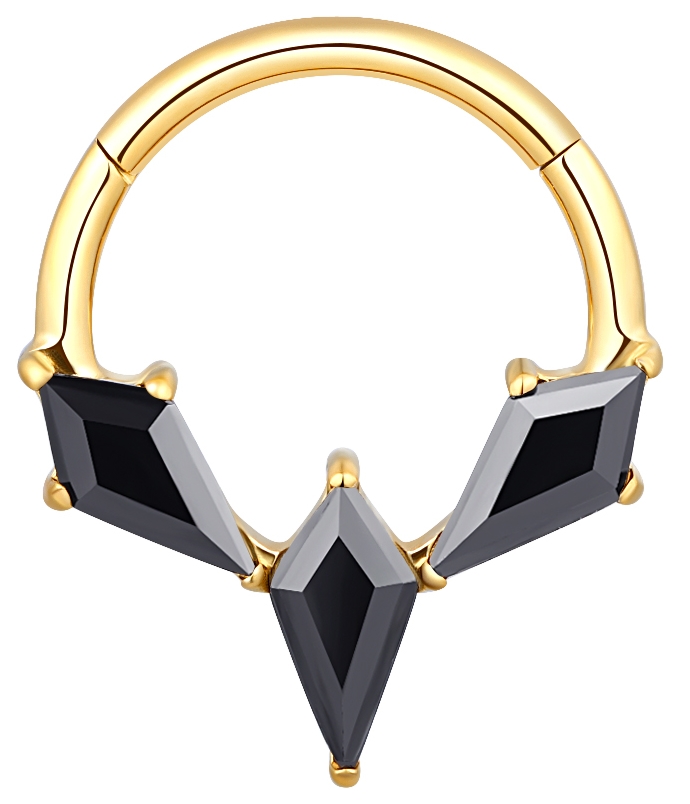 ASTM F136 Titanium Paved Kite-Cut CZ Hinged Segment Ring