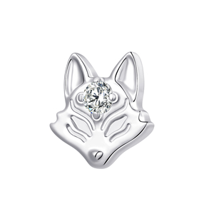 ASTM F136 Titanium Internally Threaded Fox Top with Shinning 5A Clear CZ