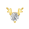 14K Solid Gold Elk Antler Shaped Threadless Tops Piercing Jewelry 