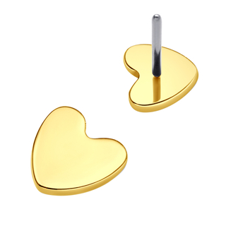 ASTM F136 Titanium PVD Plating Heart Threadless Top Piercing Jewelry 