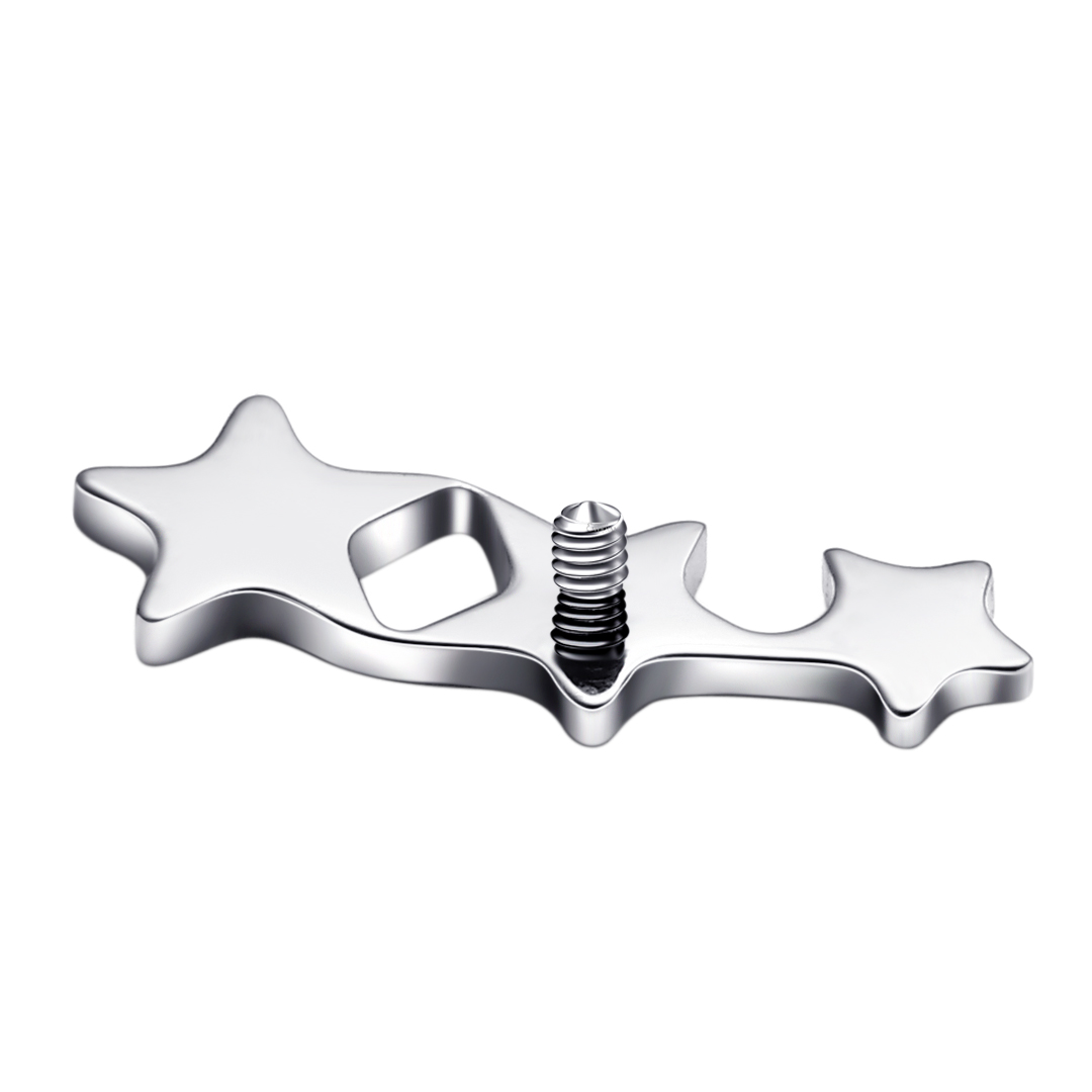 ASTM F136 Titanium Threaded Labret Stud With Star Shaped 
