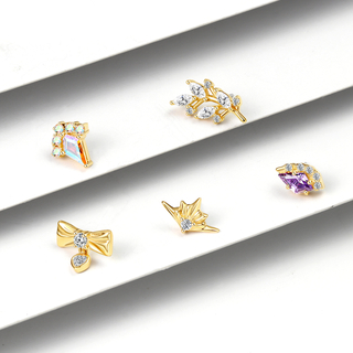 Eternal Metal 14K Solid Gold Kite Design Threadless Top