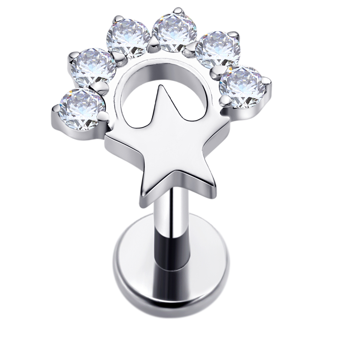 Eternal Metal Star Threaded Top Piercing Jewelry