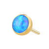 PVD gold ASTM F136 Titanium Round Opal Stone Threadless Top Piercing Jewelry 