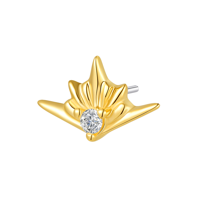 14K Solid Gold Threadless Tops Piercing Jewelry 