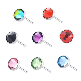 ASTM F136 Titanium Swarovski Stones Setting Threadless Top Piercing Jewelry 