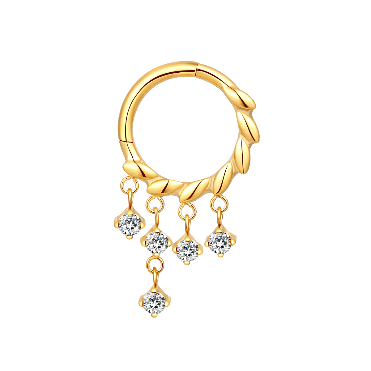 ASTM F136 Titanium Flower shaped Clicker ring Piercing Jewelry 