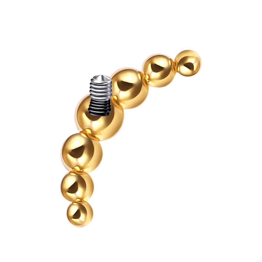 ASTM F136 Titanium Labret Lip Piercing Curved Balls Shape Jewelry Internally Threaded Ends