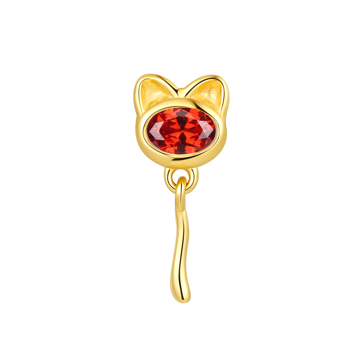 14K Solid Gold Cat Internally Labret Stud Jewelry 