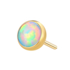 PVD gold ASTM F136 Titanium Round Opal Stone Threadless Top Piercing Jewelry 