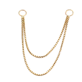 14K Solid Gold Double Chain