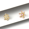 14K Solid Gold Snowflake Threadless Push In Piercing Jewelry 