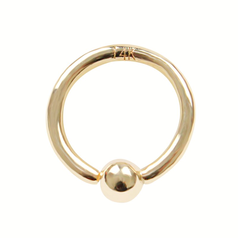 14KT Solid Gold Seamless Captive Bead Piercing Rings