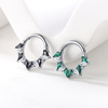 ASTM F136 Titanium Clicker Ring with Multiple Color Kite CZ Septum Daith Piercing