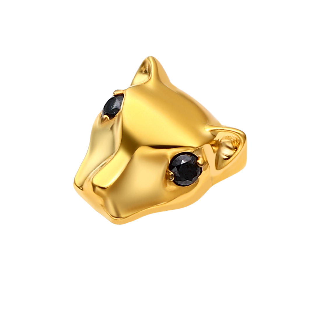 Eternal Metal Leopard Head Threaded Top Piercing Jewelry