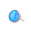 PVD gold ASTM F136 Titanium Round Opal Stone Threadless Top Piercing Jewelry 