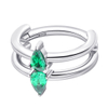ASTM F136 Titanium Green CZ Tear Drop Hinged Segment Ring