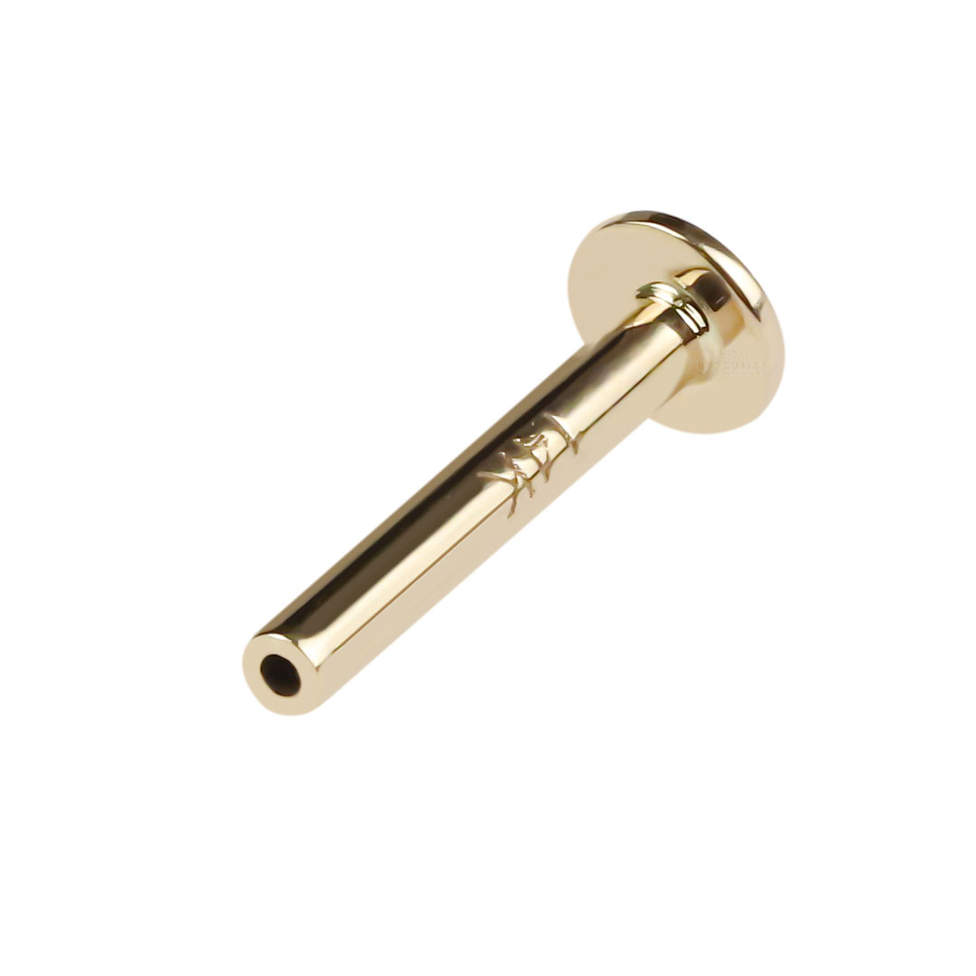 14Kt Gold Threadless Labret Piercing Bar with 3mm Base
