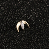 14K Solid Gold Threadless Moon with Mariquesa Top Piercing