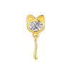 14K Solid Gold Cat Internally Labret Stud Jewelry 