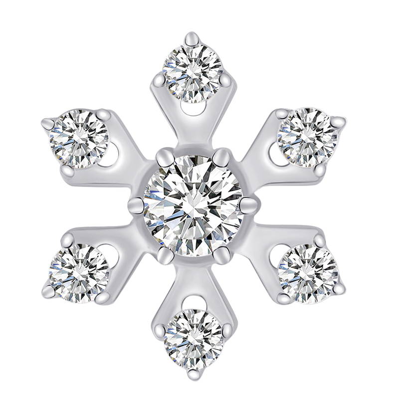 ASTM F136 Titanium Christmas Collection Snowflake Shape Threadless Top