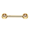 14K Solid Gold Threadless Nipple Bar With Round CZ 