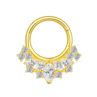 14K Solid Gold Hinged Segment Clicker Hoop Ring Piercing Jewelry 