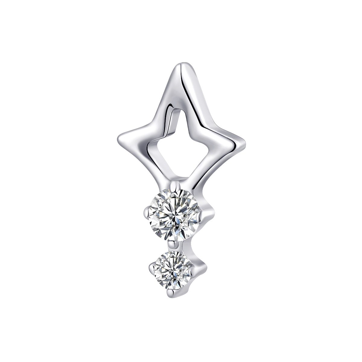 ASTM F136 Titanium Internally Threaded Top Chrismas Star with Shinning 5A CZ