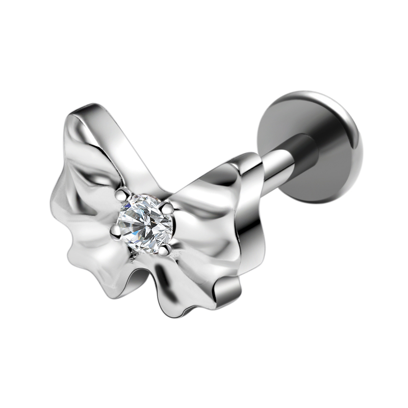 Bowknot Threaded Labret Ring