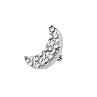 Titanium Internally Threaded Hammered Effect Moon Shape Top Piercing Jewelry