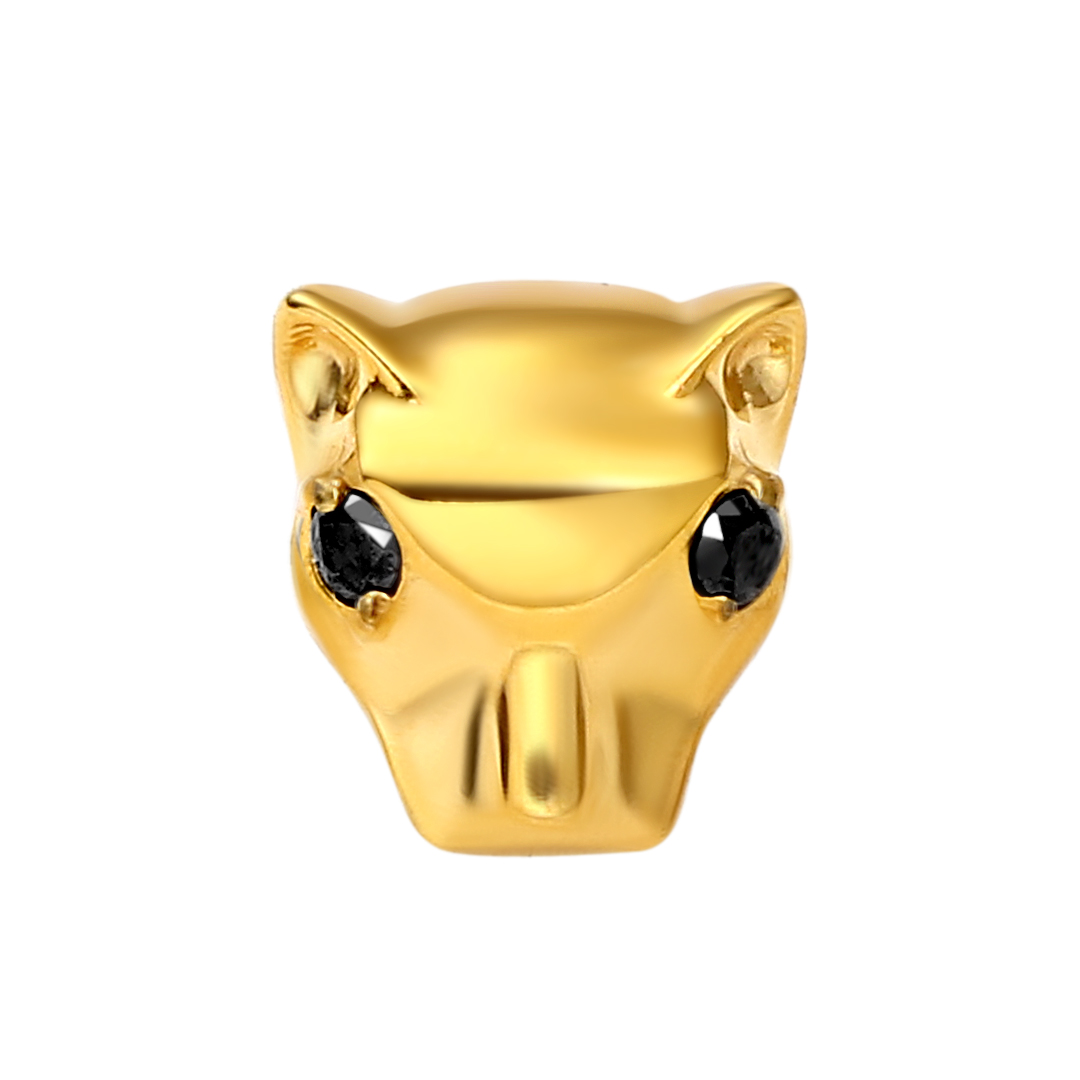 Eternal Metal Leopard Head Threaded Top Piercing Jewelry
