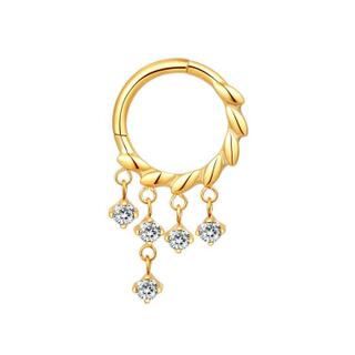 ASTM F136 Dangling 5A CZ Hinged Segment Ring