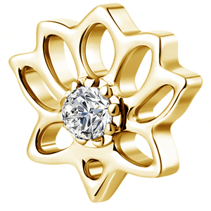 ASTM F136 Titanium Internally Threaded Lotus Top with Shinning 5A CZ