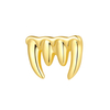 14K Solid Gold Shark Teeth shaped Threadless Tops Piercing Jewelry 