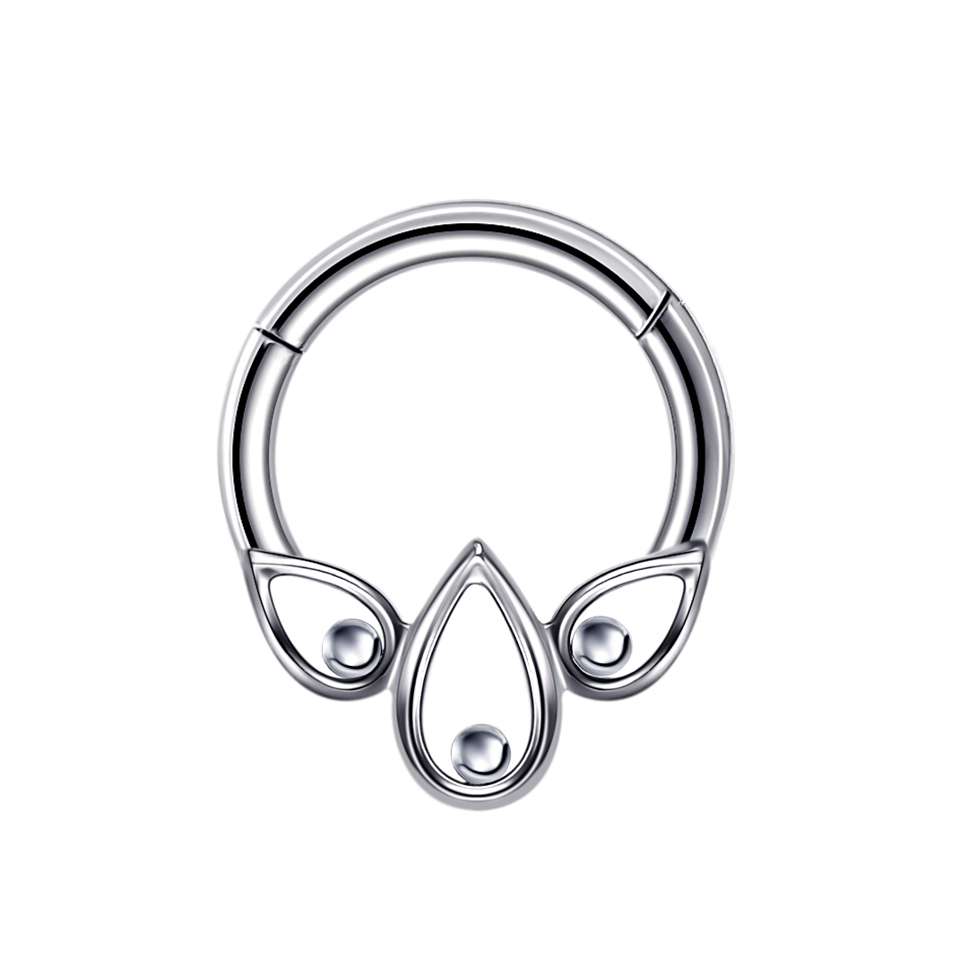 G23 Titanium Lotus Septum Clicker Hoop Ring Hinged Segment Nose Ring Earring Jewelry Titanium Piercing Jewelry