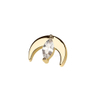 14K Solid Gold Threadless Moon with Mariquesa Top Piercing